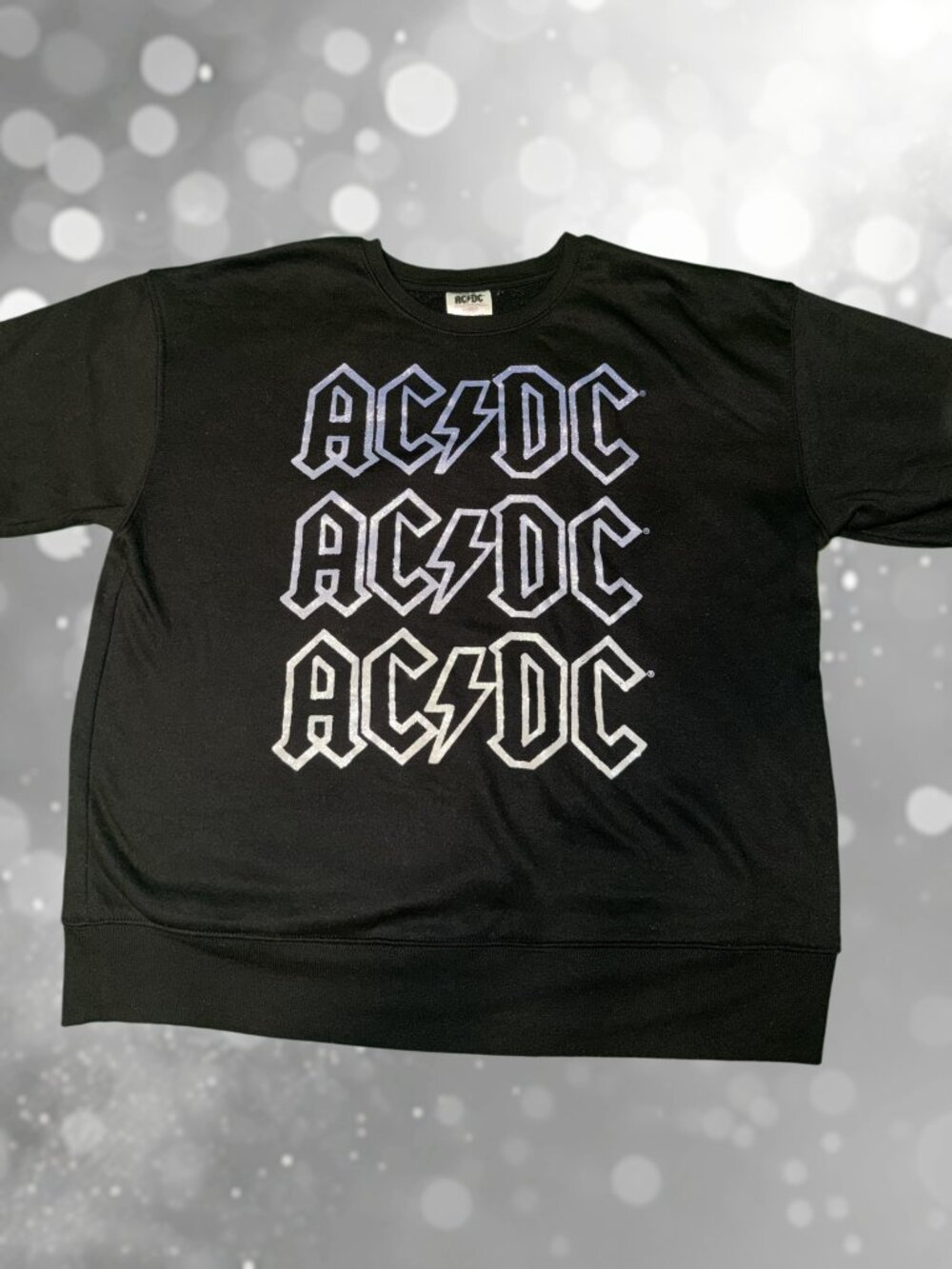 AC/DC Glitter Logo Sweatshirt – Size Medium